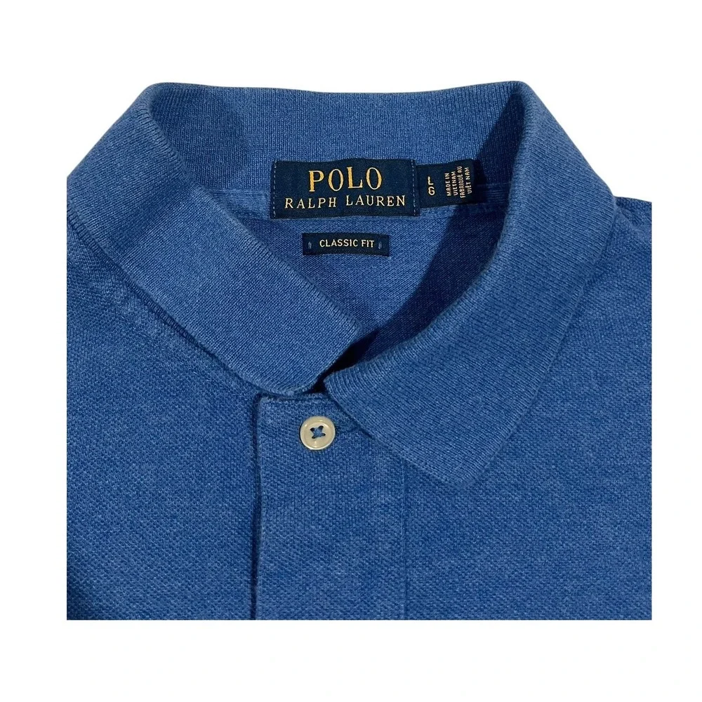 Polo Ralph Lauren Men's Classic‎ Fit Polo Shirt Blue Heather L